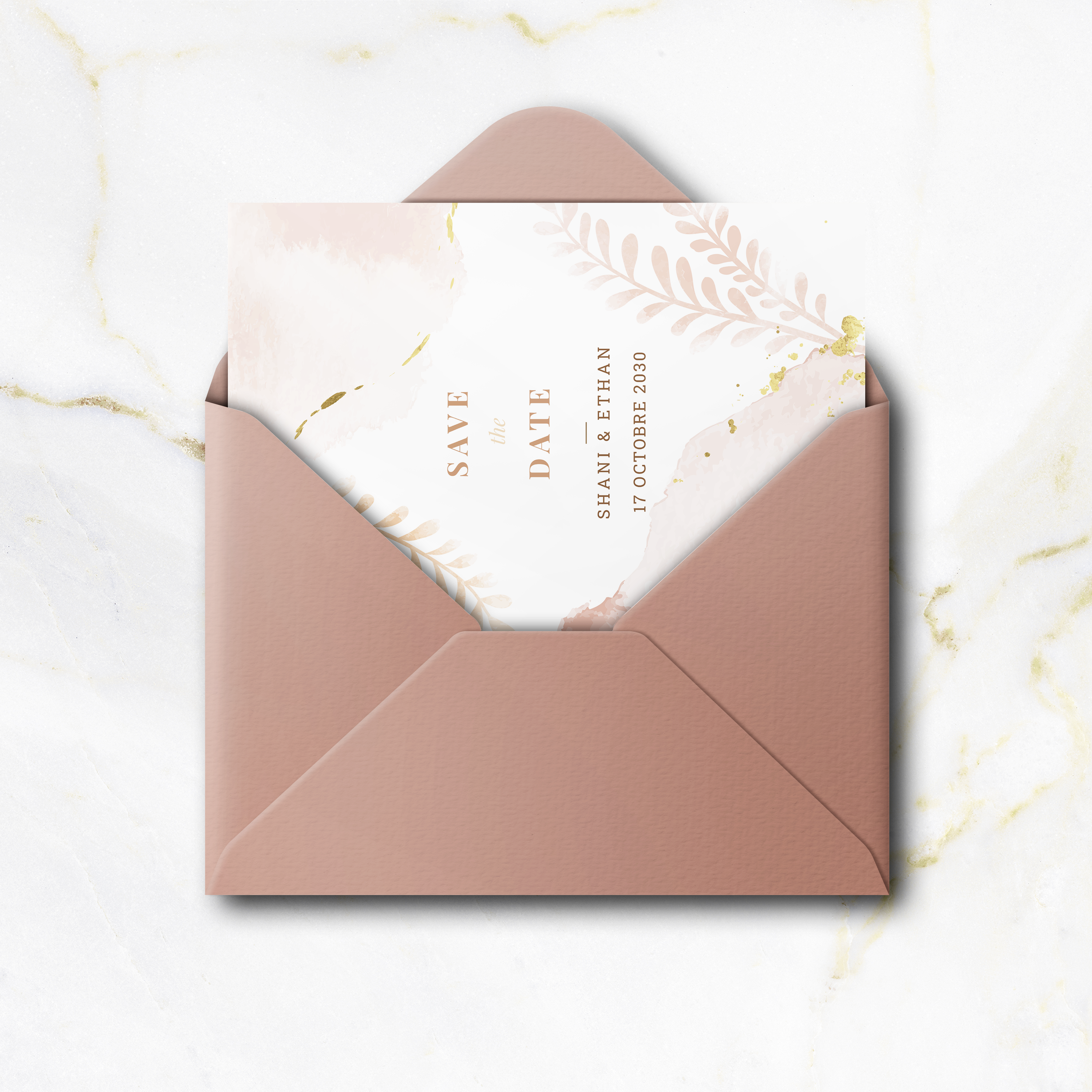 Rose Save The Date - Le dessin illustre une sobriété lumineuse : couleur dominante claire, marges équilibrées, typographie précise. Nos illustrateurs signent une création premium où chaque élément met en valeur la lisibilité. Nous assurons la personnalisation : intégration du texte, ajustement des teintes, ajout discret d’un logo. Entièrement numérique, l’invitation atteint vos invités sans délai. Chaque choix – cadence, contrastes, marges – a été pensé pour garantir fluidité et élégance. Une correspondance contemporaine, simple et raffinée.