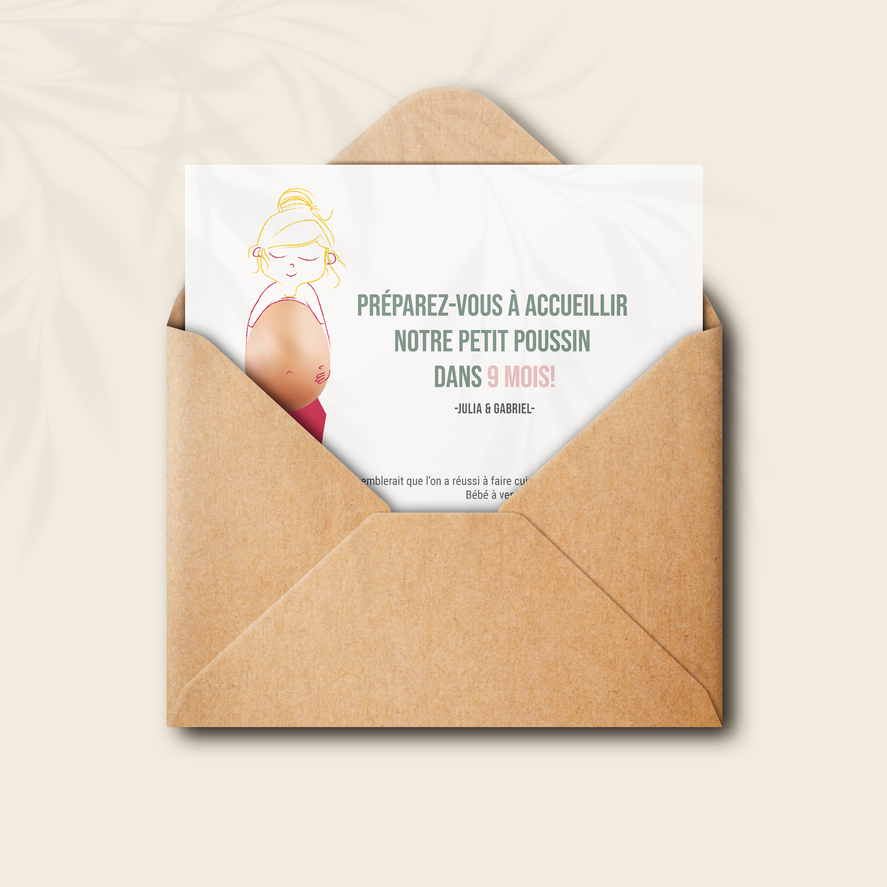 Bébé à Venir Rose - Cette invitation met en valeur la rigueur élégante : couleur dominante posée, interlignes mesurés, hiérarchie lisible. Conçue par nos créateurs, elle privilégie la cohérence graphique pour offrir à vos mots un espace net. Nous assurons la personnalisation complète : intégration du texte, réglage de la palette, ajout d’un logo discret si souhaité. Entièrement digitale, elle atteint vos invités instantanément. Chaque paramètre – cadence, marges, contrastes – a été pensé pour préserver fluidité et justesse. Une correspondance contemporaine, fiable et raffinée.