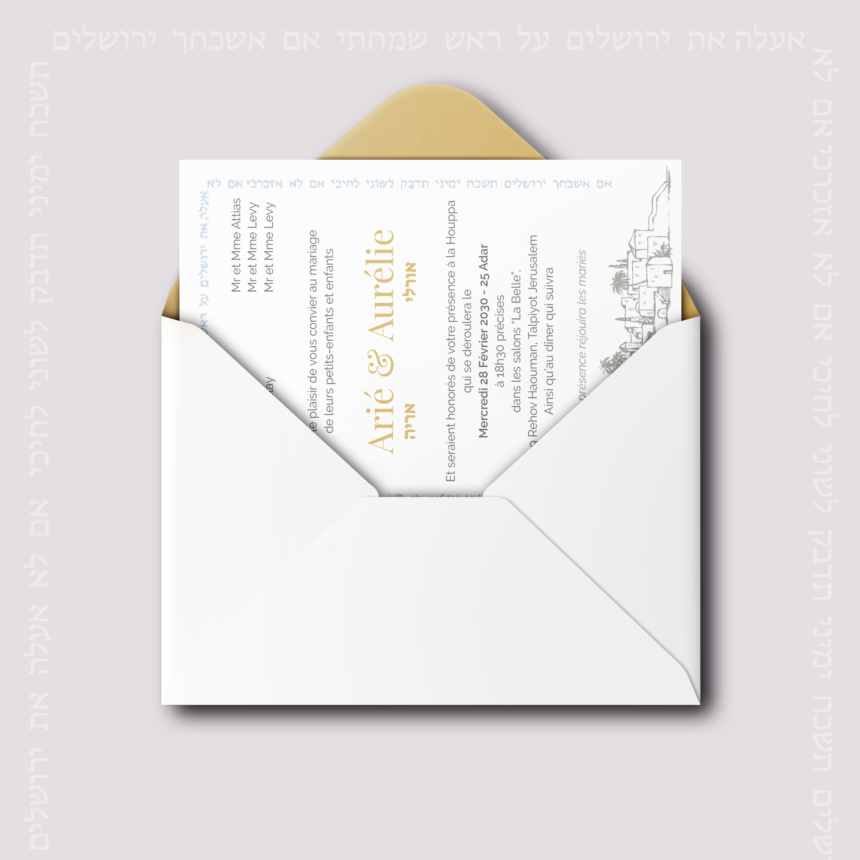 Old City Invitation - Cette invitation revendique une clarté moderne : couleur dominante douce, proportions régulières, typographie lisible. Nos créateurs ont façonné une esthétique premium qui privilégie l’équilibre et la retenue. Vous nous transmettez le texte ; nous le composons avec exactitude, harmonisons la palette et ajoutons un logo discret. 100% digitale, elle atteint vos invités instantanément. Chaque détail – hiérarchie, cadence, contrastes – a été pensé pour préserver fluidité et élégance. Une correspondance contemporaine, fiable et raffinée.