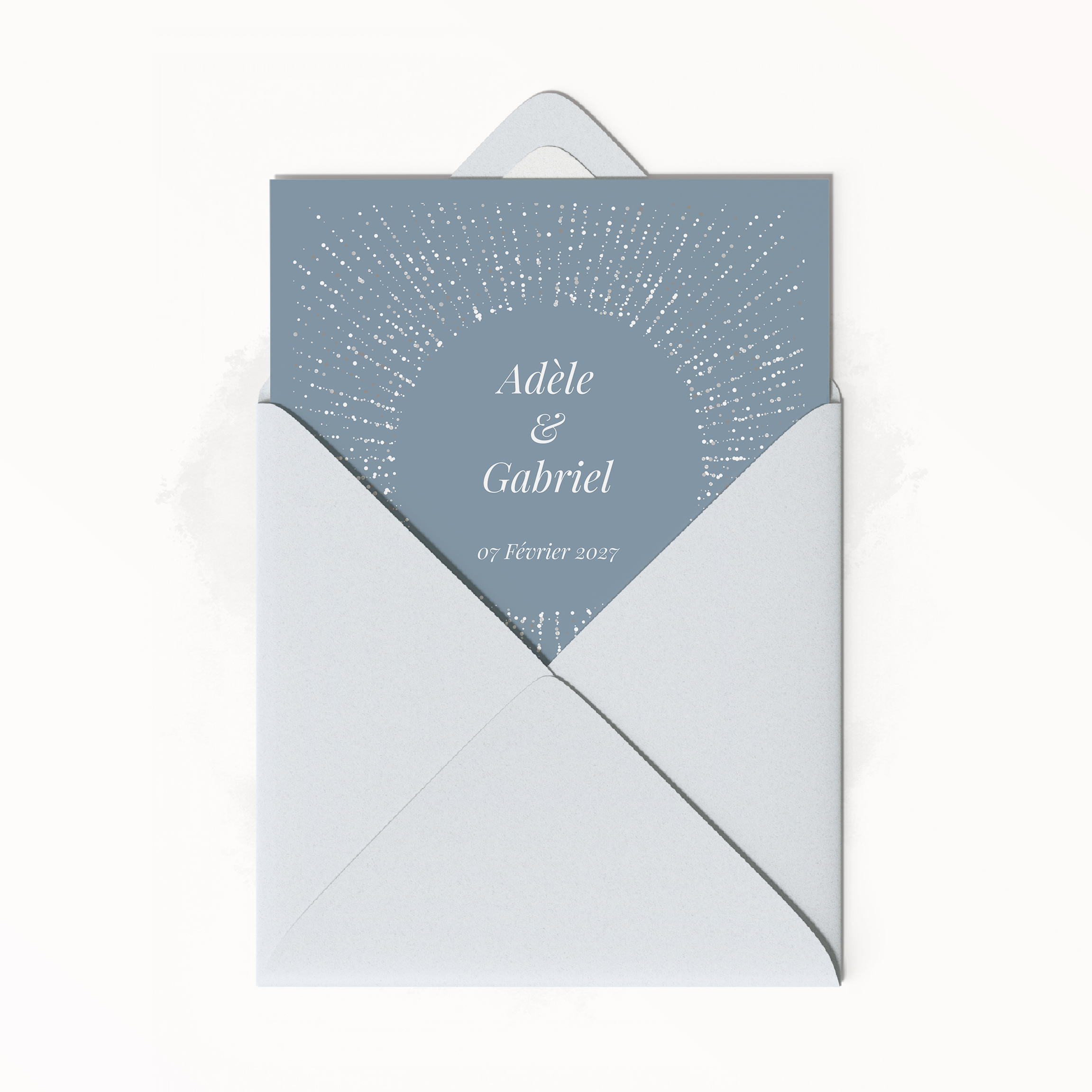 Silver Circle Blue - Cette invitation propose une esthétique sobre : dominante chromatique affirmée, marges régulières, typographie claire. Nos créateurs ont conçu un design premium qui associe précision et justesse. Vous nous transmettez le texte ; nous l’intégrons avec soin, ajustons les teintes et ajoutons un logo discret. 100% digitale, elle atteint vos invités instantanément. Chaque détail – proportions, alignements, respiration des blancs – a été pensé pour une élégance durable. Une correspondance contemporaine, simple et posée.