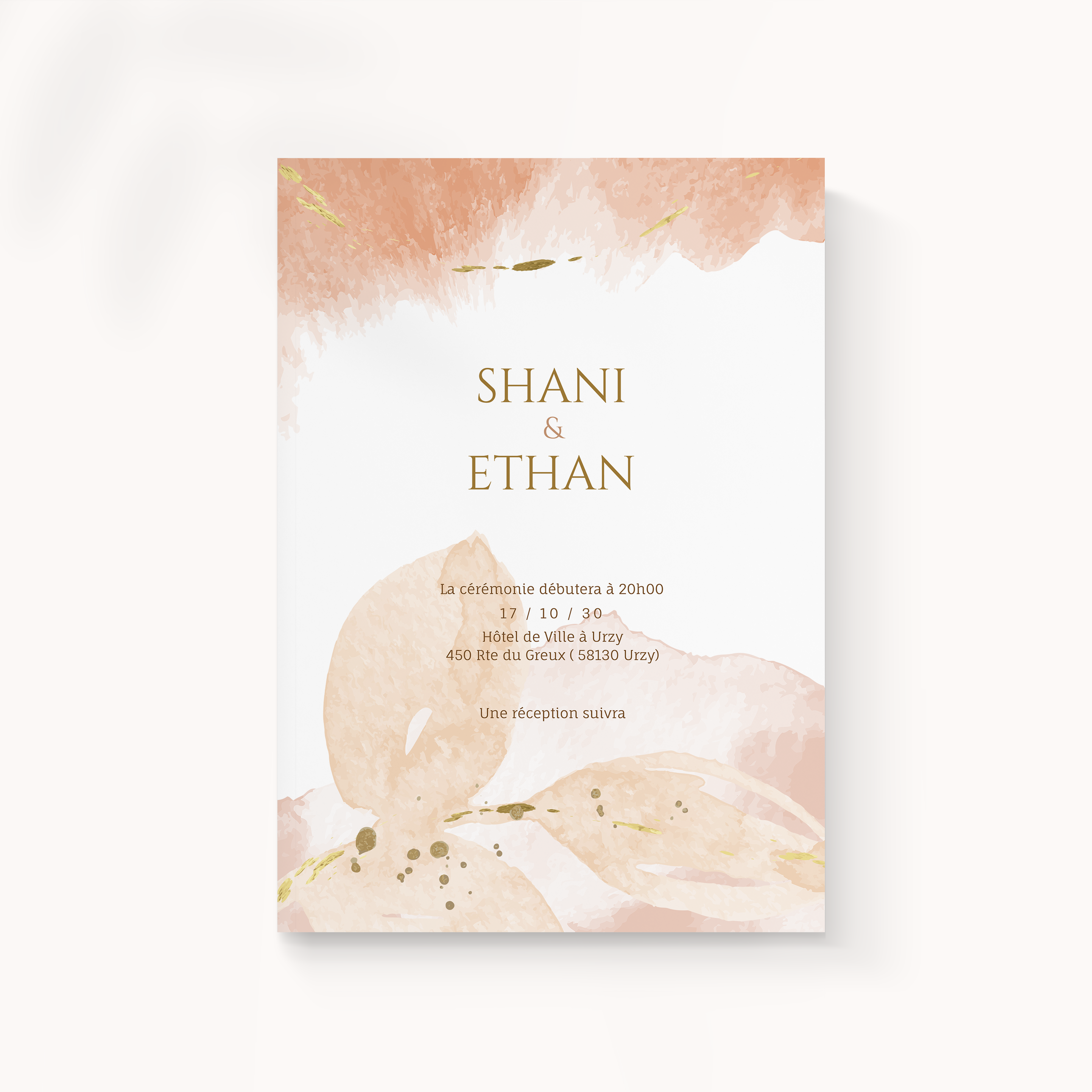 Aquarelle Rose Invitation