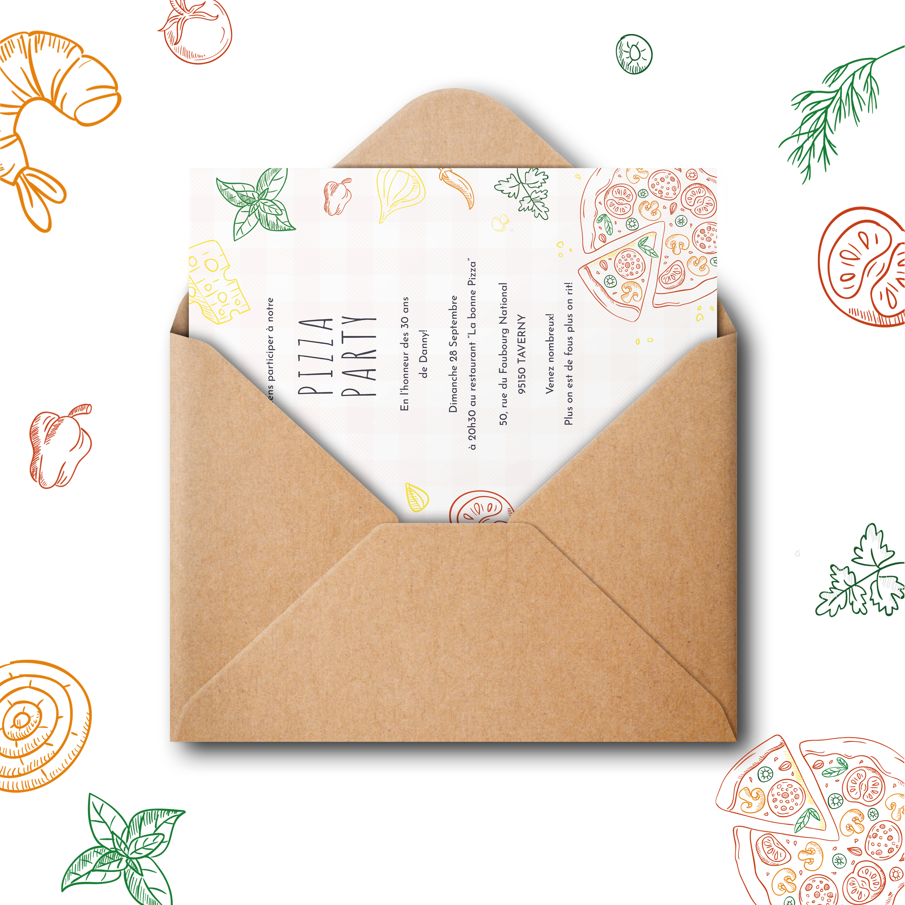 À Table! - Cette invitation privilégie la justesse graphique : couleur dominante claire, structure stable, typographie précise. Conçue par nos créateurs, elle installe une présence premium fiable et cohérente. Nous gérons la personnalisation sur mesure : intégration de votre texte, réglage des teintes, ajout d’un logo discret. 100% digitale, elle rejoint vos invités en un instant. Grâce aux alignements rigoureux, aux contrastes maîtrisés et à la respiration des blancs, la lecture est fluide, élégante et durable.