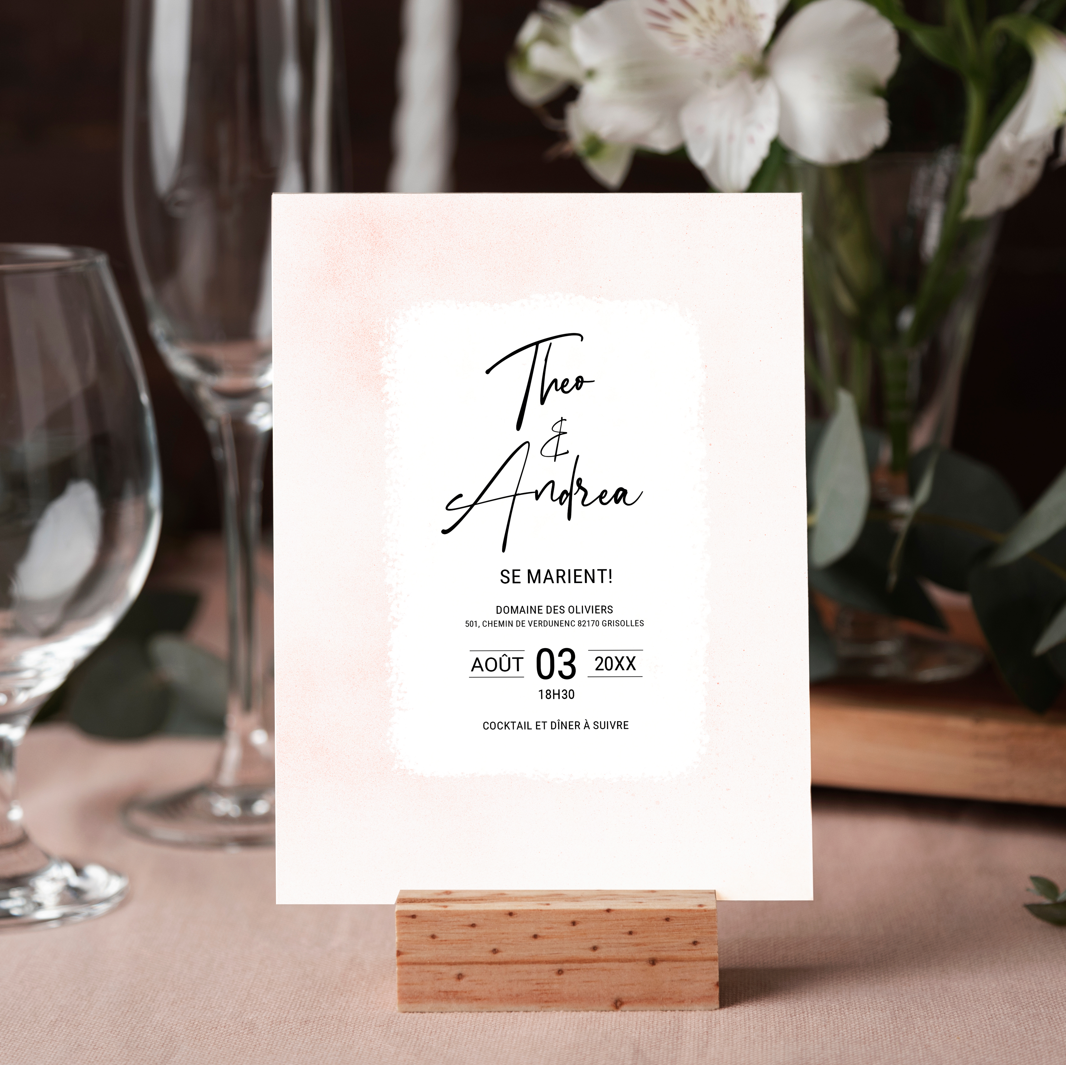 Aqua-Orange - Cette invitation affirme une modernité sereine : couleur dominante douce, structure régulière, typographie nette. Nos créateurs ont composé une esthétique premium qui privilégie la clarté sans surjeu. Nous assurons la personnalisation complète : vous nous transmettez le texte, nous le mettons en page, ajustons la palette et ajoutons un logo discret. Diffusée exclusivement en numérique, elle atteint vos invités instantanément. Chaque détail – cadence, alignements, marges – a été pensé pour préserver fluidité et justesse. Une correspondance contemporaine, fiable et élégante.