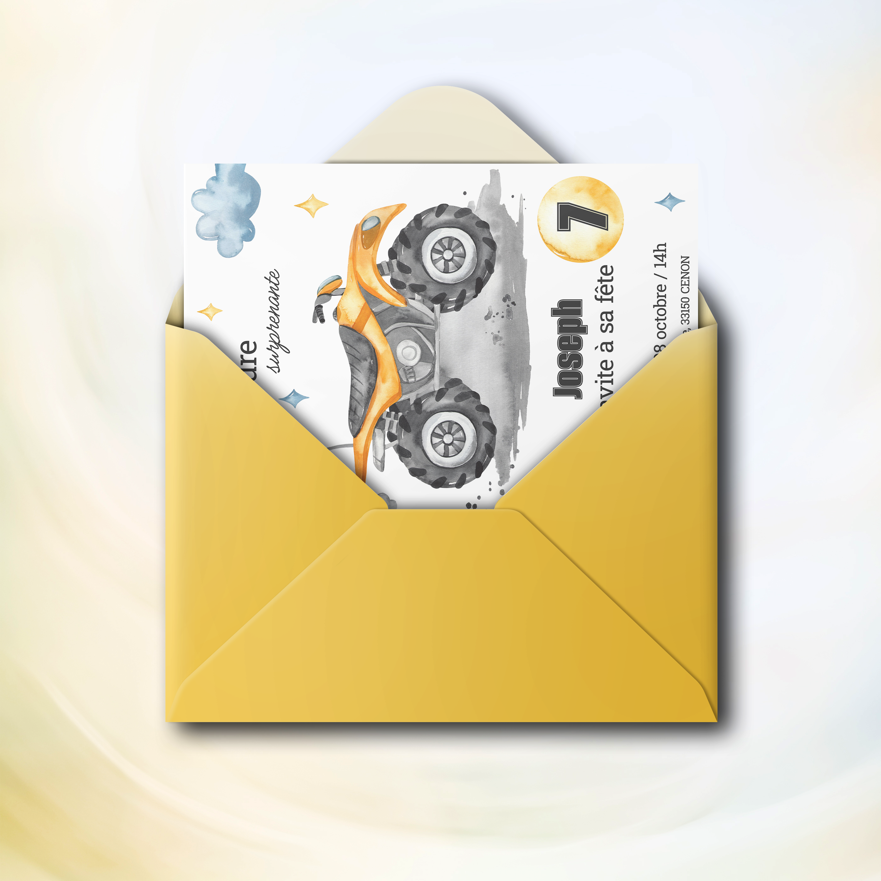 Aventure En Moto - Le modèle illustre une rigueur apaisée : dominante chromatique affirmée, marges régulières, typographie lisible. Nos illustrateurs signent une création premium qui installe confiance et cohérence. Nous assurons la personnalisation sur mesure : intégration du texte, ajustement des teintes, ajout discret d’un logo. Diffusée uniquement en numérique, elle atteint vos invités immédiatement. Chaque choix – hiérarchie, contrastes, proportions – a été pensé pour préserver fluidité et justesse. Une correspondance contemporaine, sobre et raffinée.