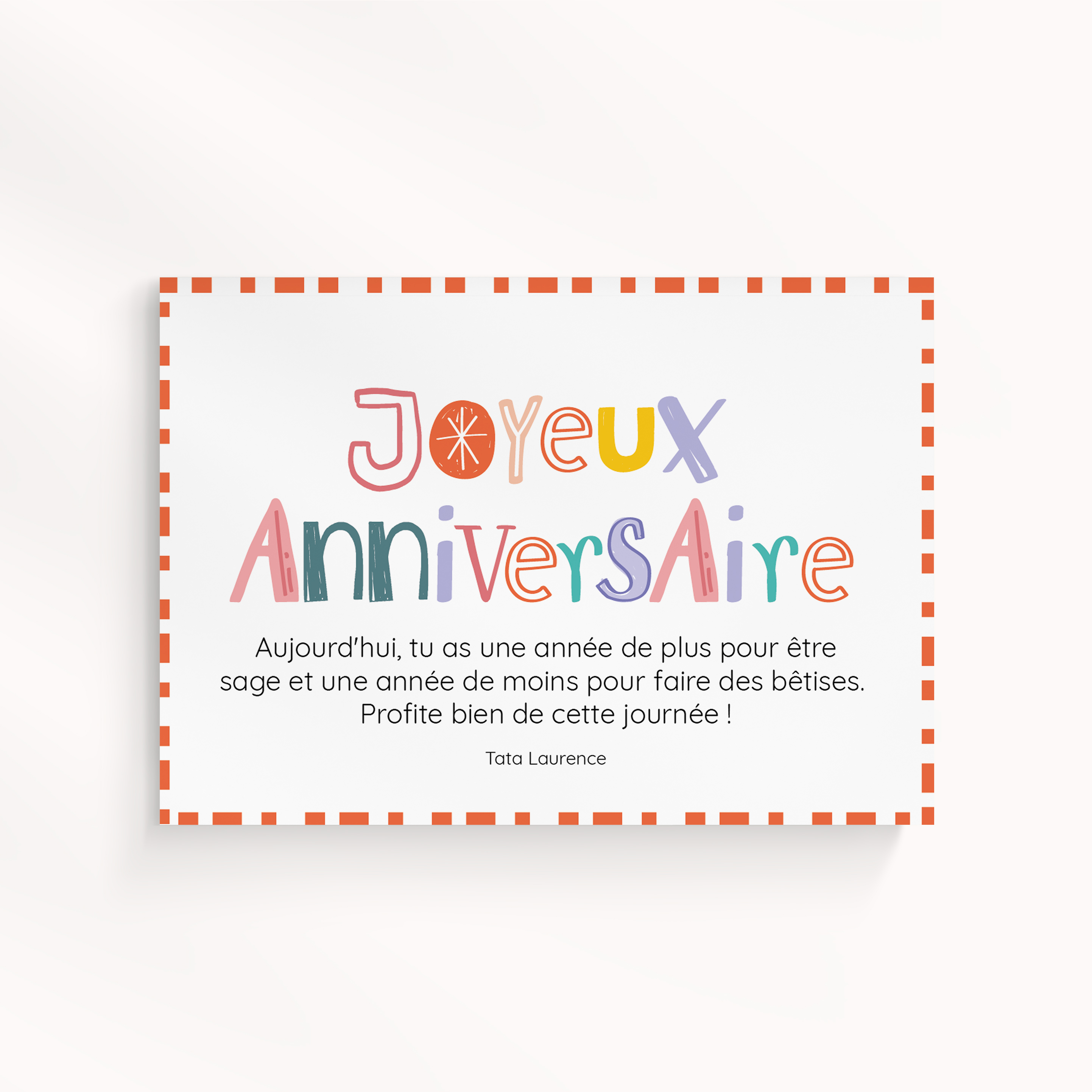 Funny Writting - Pensée comme un cadre sobre, cette invitation met en avant la force tranquille d’une couleur dominante maîtrisée. Les marges équilibrées et la typographie régulière offrent une structure stable et élégante. Réalisée par nos créateurs, elle exprime une modernité discrète. Nous assurons la personnalisation sur mesure : intégration du texte, réglage des teintes, ajout d’un logo discret si besoin. Diffusée exclusivement en numérique, elle atteint vos invités instantanément. Chaque choix – proportion, contraste, rythme – privilégie la fluidité et la retenue. Une correspondance premium, claire et raffinée.