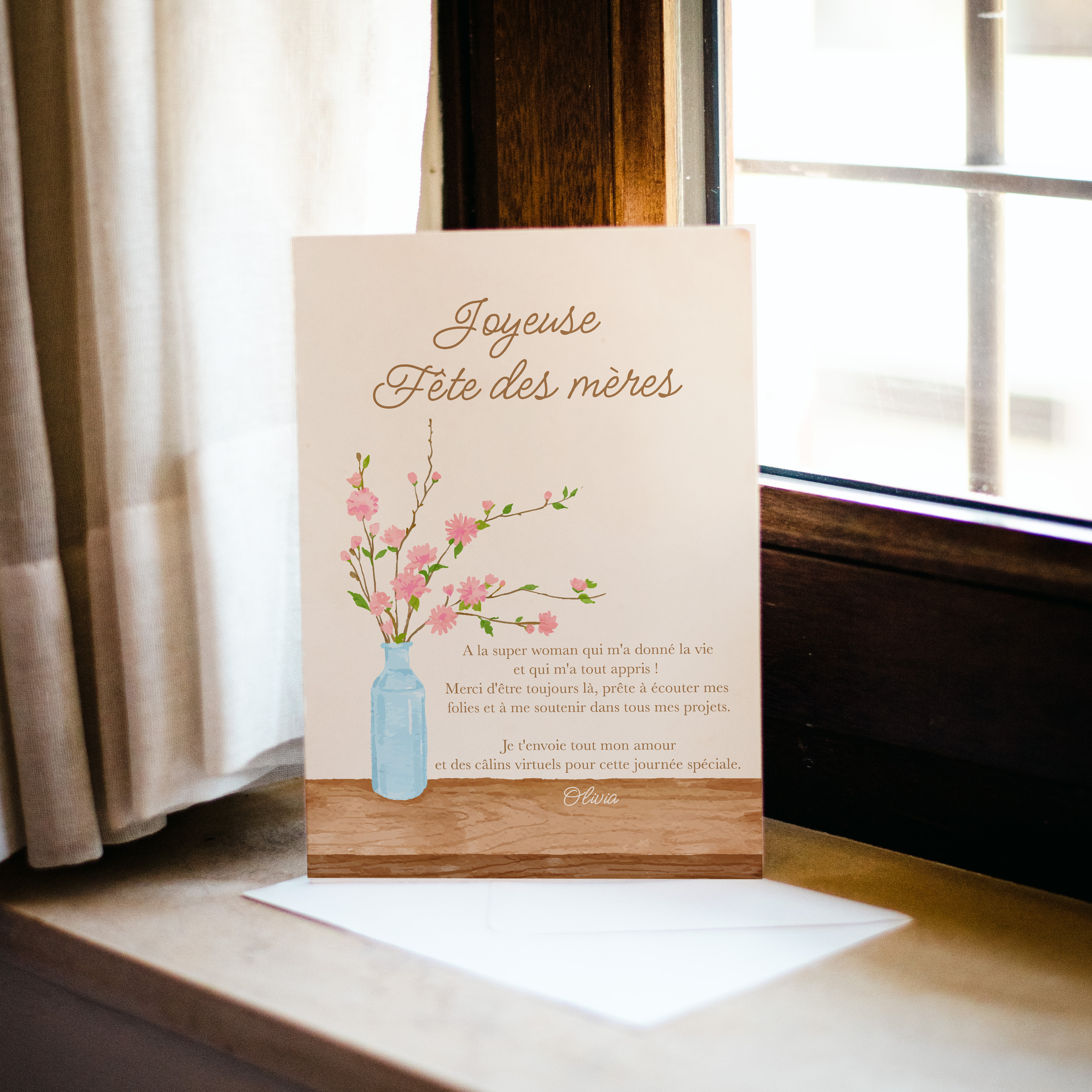 Pot De Fleurs - Le modèle illustre une sobriété contemporaine : dominante chromatique douce, marges régulières, typographie claire. Nos illustrateurs ont façonné un design premium qui privilégie la cohérence. Nous assurons la personnalisation sur mesure : intégration du texte, ajustement des nuances, ajout discret d’un logo. Diffusée uniquement en digital, l’invitation atteint vos invités instantanément. Chaque choix – cadence, proportions, alignements – a été pensé pour préserver fluidité et élégance. Une correspondance moderne, fiable et raffinée.