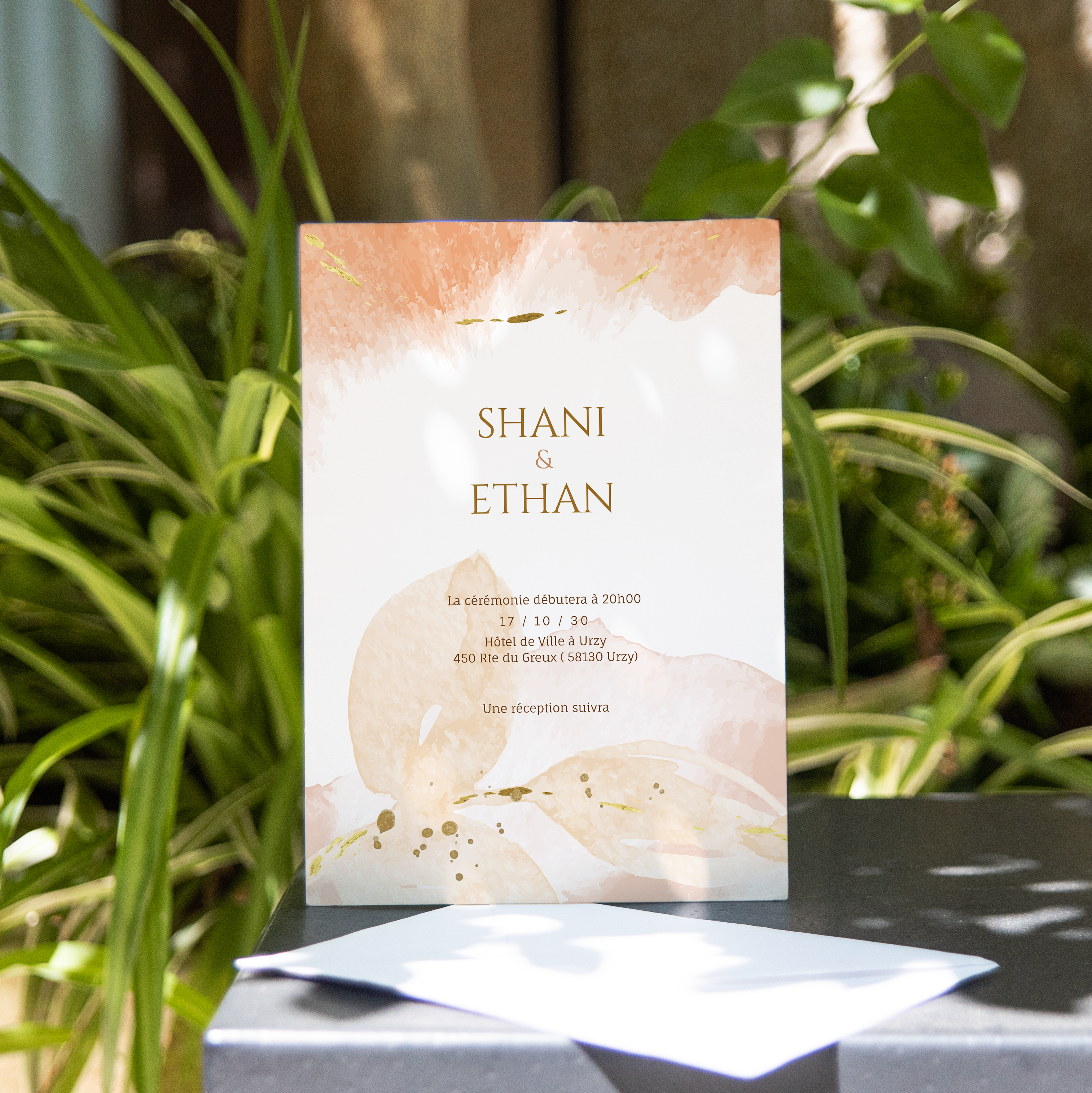 Aquarelle Rose Invitation