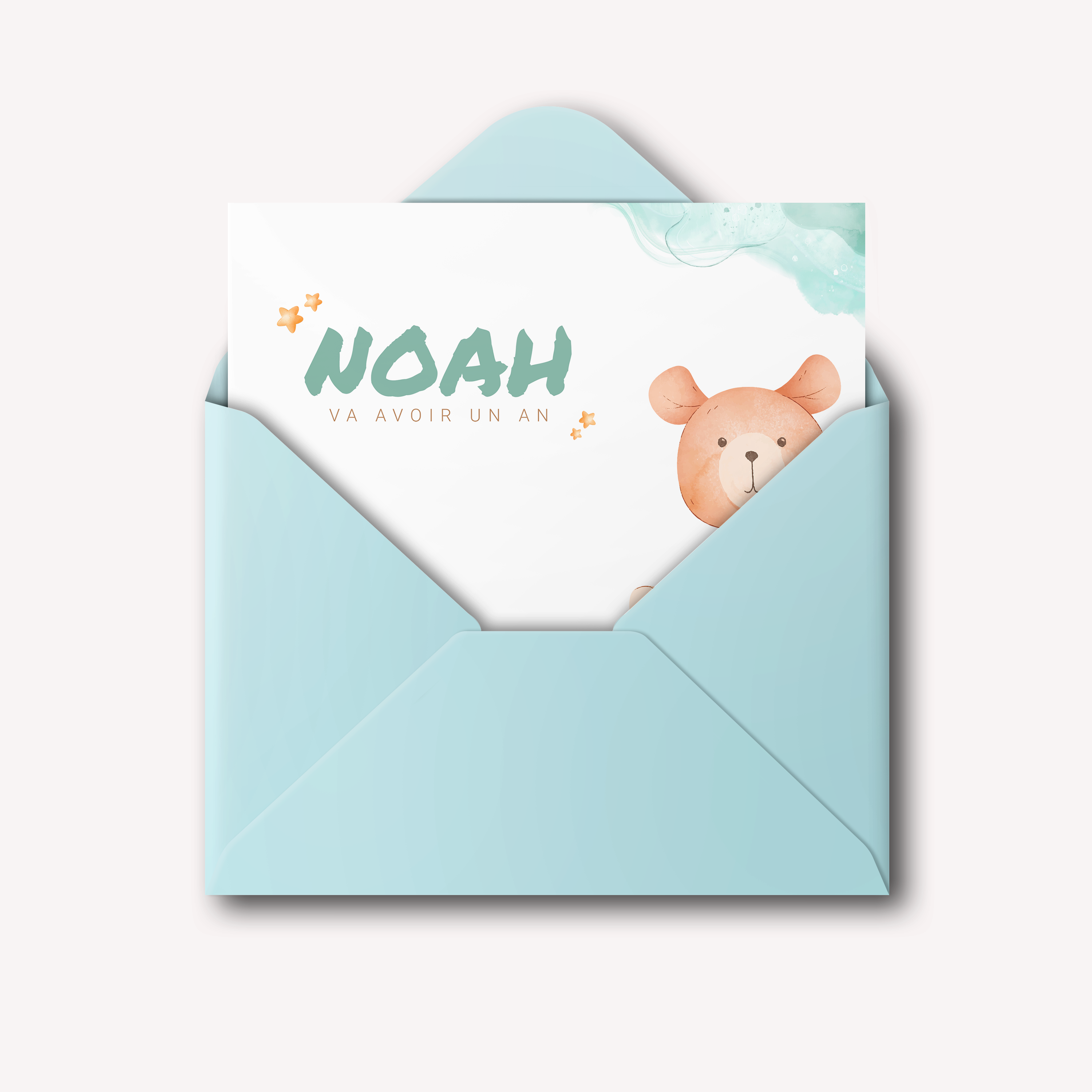 Baby Bear - Avec ce modèle, l’équilibre entre sobriété et créativité se déploie à travers des aplats colorés qui encadrent vos messages. L’invitation propose une mise en scène discrète mais expressive, qui accompagne vos mots d’une aura contemporaine. Nos créateurs y ont insufflé leur savoir-faire, imaginant une pièce simple et raffinée. Vous nous envoyez votre texte, nous l’intégrons, nous ajustons la couleur dominante et ajoutons un logo discret selon vos besoins. Diffusée uniquement en digital, elle parvient instantanément à vos invités et incarne un style moderne et clair. Plus qu’une invitation, c’est une attention où l’élégance passe par la retenue et la justesse. 