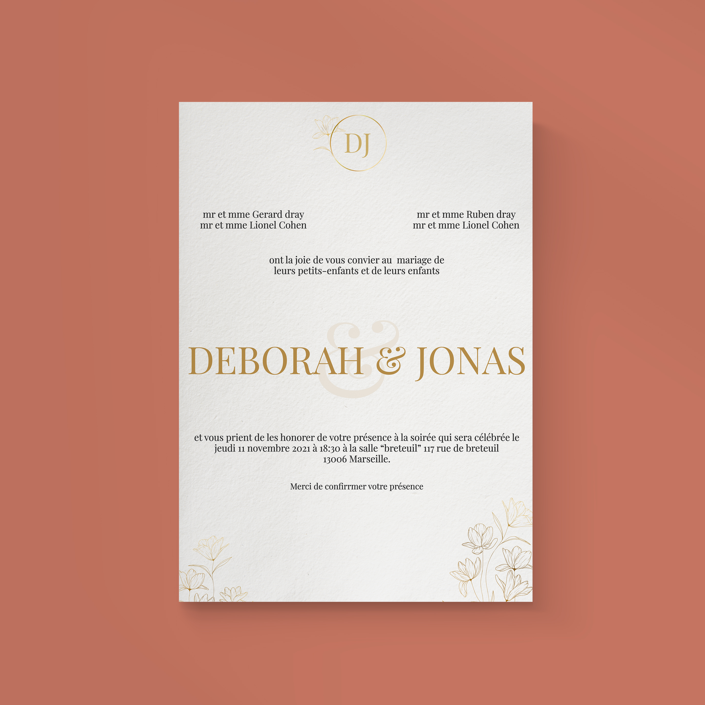 Modeste Blanc - Pensée comme une correspondance claire et fluide, cette invitation met en avant la couleur dominante dans un jeu de nuances mesurées. La composition respire l’équilibre et la précision, laissant vos mots occuper le premier plan. Réalisée par nos illustrateurs, elle reflète une esthétique moderne et sobre, loin de tout excès. Vous nous confiez votre texte ; nous l’intégrons avec soin, ajustons les couleurs et ajoutons un logo discret si nécessaire. Diffusée en digital uniquement, elle parvient sans délai à vos invités. L’accent est mis sur la lisibilité et l’émotion juste, afin que chaque détail serve le message. Une invitation contemporaine qui privilégie la clarté et l’élégance maîtrisée.