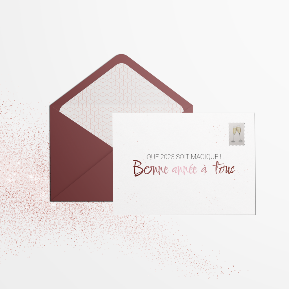 Pink Year - Cette invitation associe une dominante chromatique apaisante à une mise en page structurée qui respire la modernité. Les volumes sont équilibrés, les contrastes maîtrisés, offrant une lecture claire et un impact immédiat. Conçue par nos illustrateurs, elle privilégie l’épure et l’élégance sobre. Vous nous confiez vos mots ; nous les intégrons avec précision, adaptons les nuances et ajoutons un logo discret si besoin. Entièrement digitale, elle parvient aussitôt à vos invités et transforme un message simple en un geste raffiné. Chaque détail est pensé pour préserver l’harmonie et la fluidité. Une correspondance actuelle, délicate et distinguée.