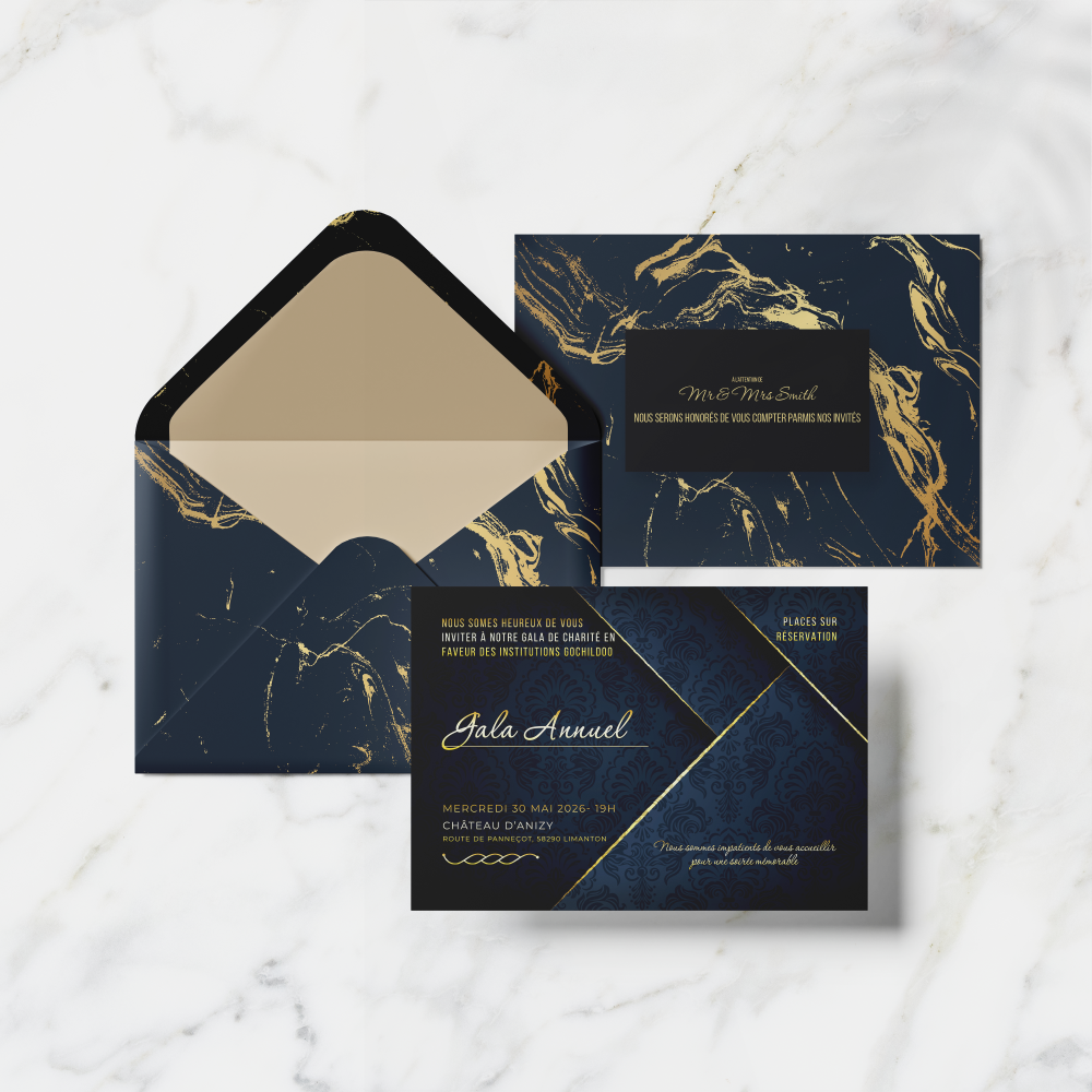 VIP Card - Cette invitation met en lumière la sobriété graphique : dominante chromatique douce, marges régulières, typographie claire. Nos créateurs ont imaginé un modèle premium où chaque détail privilégie la lisibilité. Nous assurons la personnalisation : vous nous confiez le texte, nous l’intégrons, ajustons la palette et ajoutons un logo discret si besoin. Diffusée exclusivement en digital, elle parvient immédiatement à vos invités. Chaque élément – proportions, contraste, rythme – a été calibré pour offrir une élégance durable. Une correspondance contemporaine, sobre et raffinée.