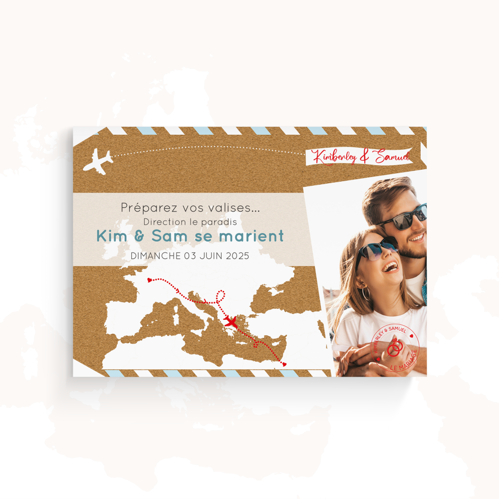 Mariage En Vue - Cette invitation s’appuie sur une dominante chromatique claire, mariée à des marges sobres et une typographie nette. Nos créateurs ont pensé un modèle premium qui valorise la simplicité et la fluidité. Nous assurons la personnalisation complète : intégration de votre texte, harmonisation des teintes, ajout discret d’un logo si souhaité. Entièrement digitale, elle rejoint vos invités sans délai. Chaque choix – proportions, contrastes, hiérarchie – a été calibré pour offrir une lecture élégante et durable. Une correspondance contemporaine, fiable et raffinée.