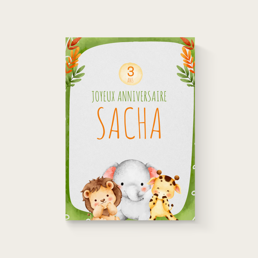 Jungle King - Cette création fait dialoguer des formes nettes et des teintes harmonieuses pour proposer une invitation équilibrée et élégante. La couleur dominante, choisie pour sa douceur, met en lumière vos mots et leur confère un écrin raffiné. Nos créateurs ont conçu ce modèle comme un support sobre et original, adapté à vos annonces les plus importantes. Vous nous confiez votre texte ; nous l’intégrons avec soin, en ajustant les nuances et en ajoutant un logo discret. En format exclusivement digital, l’envoi est immédiat et moderne. Chaque proportion, chaque espace a été pensé pour privilégier fluidité et justesse. Une correspondance contemporaine qui valorise l’essentiel : vos intentions et l’attention portée à vos invités.