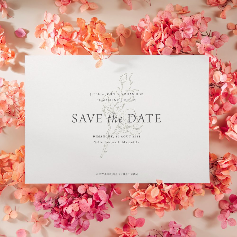 Delicate Flower Classy - Cette invitation met en lumière la clarté contemporaine : dominante chromatique affirmée, marges sobres, typographie nette. Nos créateurs ont conçu un modèle premium où vos mots se posent avec élégance. Nous assurons la personnalisation complète : vous nous transmettez le texte, nous l’intégrons avec soin, ajustons les teintes et ajoutons un logo discret. Diffusée exclusivement en numérique, elle parvient immédiatement à vos invités. Chaque élément – cadence, proportions, contrastes – a été pensé pour préserver fluidité et raffinement. Une correspondance premium, sobre et fiable.