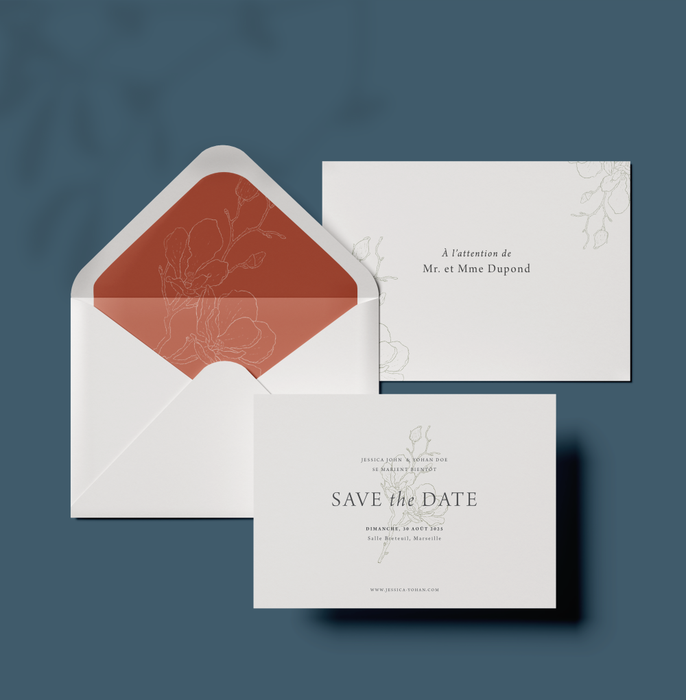 Delicate Flower Classy - Cette invitation met en lumière la clarté contemporaine : dominante chromatique affirmée, marges sobres, typographie nette. Nos créateurs ont conçu un modèle premium où vos mots se posent avec élégance. Nous assurons la personnalisation complète : vous nous transmettez le texte, nous l’intégrons avec soin, ajustons les teintes et ajoutons un logo discret. Diffusée exclusivement en numérique, elle parvient immédiatement à vos invités. Chaque élément – cadence, proportions, contrastes – a été pensé pour préserver fluidité et raffinement. Une correspondance premium, sobre et fiable.