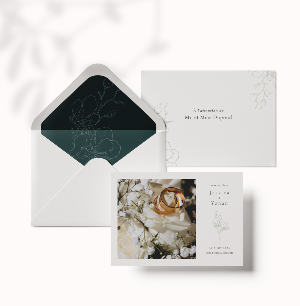 Delicate Flower - Cette invitation a été conçue comme une composition claire et posée, où la couleur dominante apporte un halo élégant autour de vos mots. Les lignes sont nettes, la respiration du texte mesurée, afin d’offrir un cadre premium à vos annonces. Imaginée par nos illustrateurs, la mise en page privilégie la justesse et la cohérence graphique. Vous nous transmettez votre texte ; nous le composons avec précision, ajustons les teintes et ajoutons un logo discret si nécessaire. Entièrement digitale, l’invitation est envoyée instantanément à vos destinataires pour une diffusion moderne et soignée. Le résultat se lit dans la finesse des détails, l’équilibre des proportions et la retenue des effets. Une correspondance contemporaine qui met l’accent sur l’essentiel : l’émotion, la clarté et l’élégance durable.