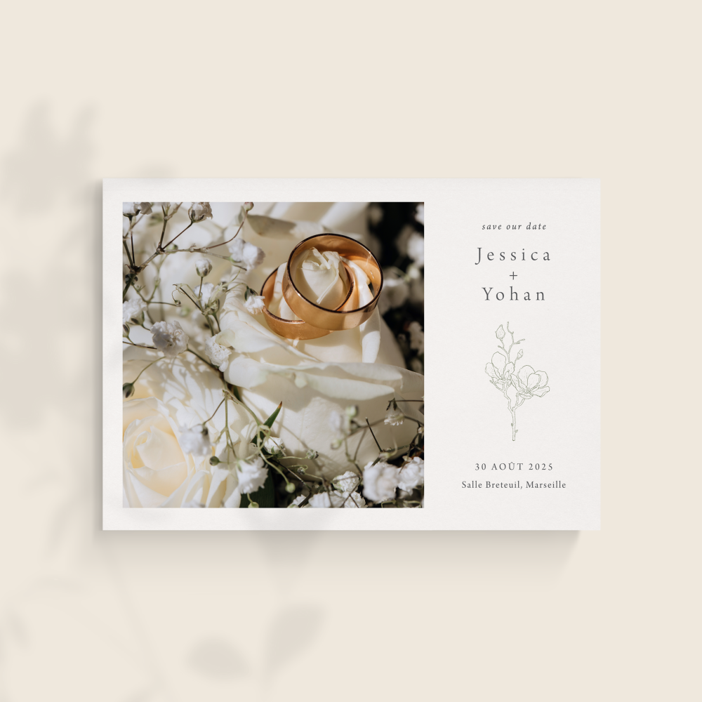 Delicate Flower - Cette invitation a été conçue comme une composition claire et posée, où la couleur dominante apporte un halo élégant autour de vos mots. Les lignes sont nettes, la respiration du texte mesurée, afin d’offrir un cadre premium à vos annonces. Imaginée par nos illustrateurs, la mise en page privilégie la justesse et la cohérence graphique. Vous nous transmettez votre texte ; nous le composons avec précision, ajustons les teintes et ajoutons un logo discret si nécessaire. Entièrement digitale, l’invitation est envoyée instantanément à vos destinataires pour une diffusion moderne et soignée. Le résultat se lit dans la finesse des détails, l’équilibre des proportions et la retenue des effets. Une correspondance contemporaine qui met l’accent sur l’essentiel : l’émotion, la clarté et l’élégance durable.