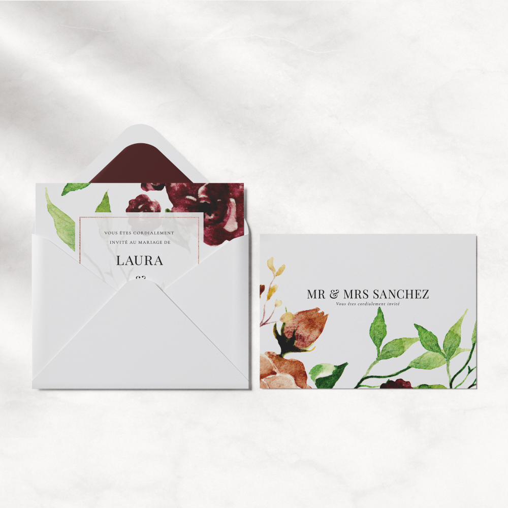 Floraly Invite - Cette invitation illustre la rencontre entre rigueur graphique et sensibilité poétique. La couleur dominante sert de fil conducteur, accompagnant vos mots d’une présence élégante et subtile. Les proportions équilibrées et la sobriété des effets visuels confèrent au modèle une allure intemporelle. Créée par nos illustrateurs, elle est pensée comme une toile raffinée au service de vos messages. Nous y intégrons votre texte avec exactitude, ajustons la palette et ajoutons un logo discret si nécessaire. Diffusée uniquement en digital, elle atteint vos invités immédiatement et transforme un simple envoi en un geste distingué. Chaque détail concourt à maintenir la fluidité et la clarté. Une correspondance haut de gamme, faite pour durer.