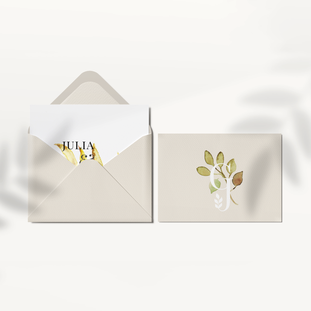 Aqua Leaf Save The Date