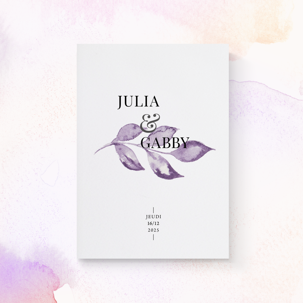 Aqua Leaf Save The Date