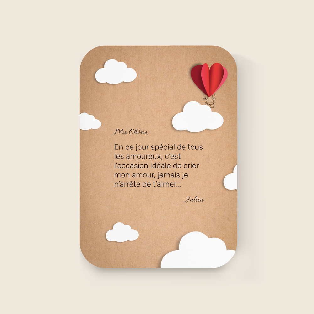 Là Haut - Avec ce modèle, nous proposons une invitation claire et posée où la couleur dominante installe d’emblée le ton. Les alignements précis, le tempo des espaces et la typographie choisie composent une signature graphique nette. Conçue par nos illustrateurs, l’esthétique évite la surenchère pour privilégier l’émotion contenue. Vous nous confiez votre texte ; nous le composons avec exactitude, ajustons les nuances et ajoutons un logo discret selon vos besoins. Diffusée exclusivement en numérique, elle atteint vos invités sans délai et facilite un partage élégant. Le rendu final conjugue justesse et sobriété pour une présence premium qui valorise l’essentiel : vos mots. Une correspondance sur mesure, durable et élégante.