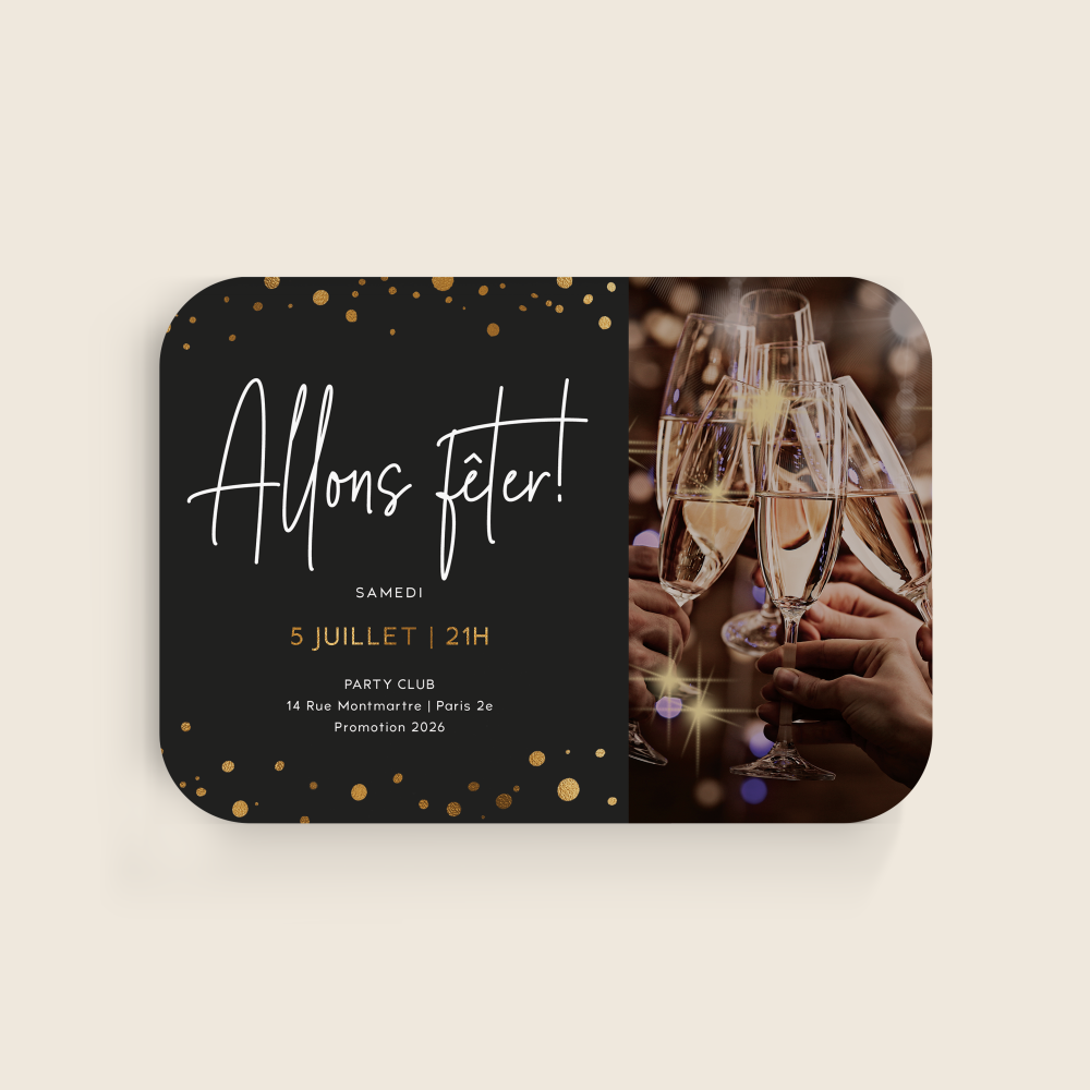 Gold Dots - Avec ce modèle, la couleur dominante se déploie comme une lumière calme qui structure la page. Les lignes sobres et les marges équilibrées installent une clarté contemporaine, propice à vos annonces. Nos créateurs ont voulu une invitation premium, simple et élégante, débarrassée de tout excès. Vous nous transmettez le texte ; nous le composons avec exactitude, ajustons les nuances et ajoutons un logo discret si souhaité. Entièrement digitale, elle est transmise immédiatement à vos destinataires. Le rendu final reflète précision et harmonie, pour une correspondance fiable et raffinée. Une création moderne et durable, adaptée à toutes les occasions.