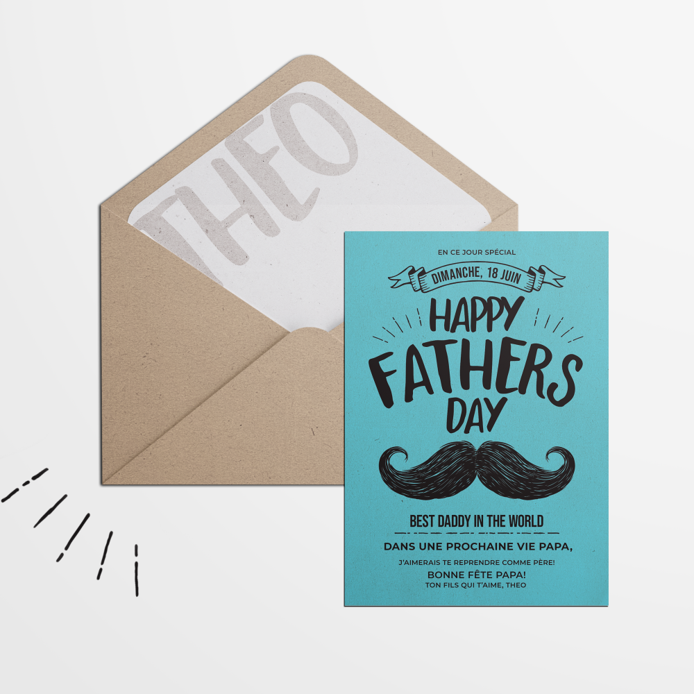 Mustache - Cette invitation explore une esthétique apaisée, portée par la couleur dominante qui installe une atmosphère élégante et sobre. Les proportions équilibrées et la typographie claire valorisent vos mots avec naturel. Imaginée par nos illustrateurs, elle conjugue modernité et retenue, afin de préserver la force de votre message. Vous nous confiez le texte ; nous l’intégrons avec exactitude, ajustons la palette et ajoutons un logo discret si nécessaire. Diffusée exclusivement en digital, elle atteint vos destinataires instantanément. Chaque détail – marges, rythme, contraste – a été conçu pour assurer fluidité et lisibilité. Une correspondance premium, fiable et contemporaine, pensée pour sublimer vos annonces.