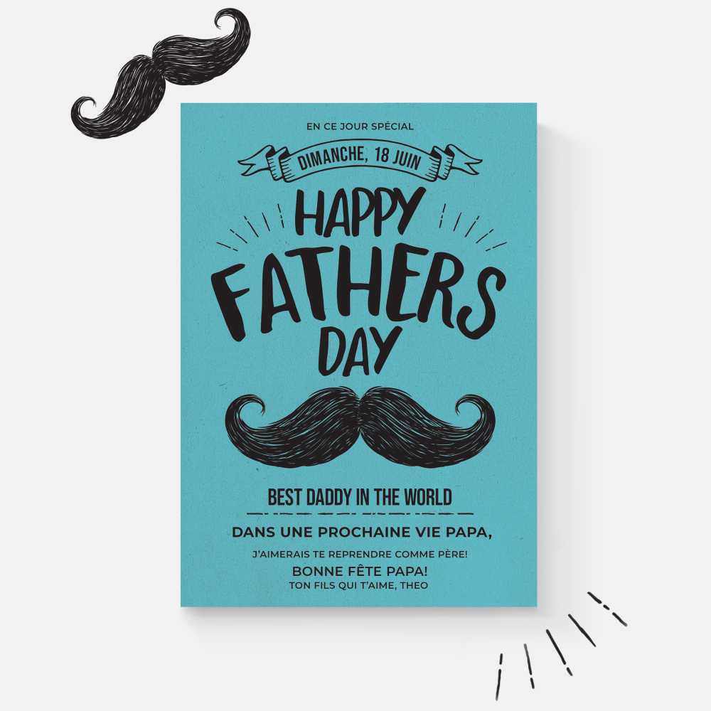 Mustache - Cette invitation explore une esthétique apaisée, portée par la couleur dominante qui installe une atmosphère élégante et sobre. Les proportions équilibrées et la typographie claire valorisent vos mots avec naturel. Imaginée par nos illustrateurs, elle conjugue modernité et retenue, afin de préserver la force de votre message. Vous nous confiez le texte ; nous l’intégrons avec exactitude, ajustons la palette et ajoutons un logo discret si nécessaire. Diffusée exclusivement en digital, elle atteint vos destinataires instantanément. Chaque détail – marges, rythme, contraste – a été conçu pour assurer fluidité et lisibilité. Une correspondance premium, fiable et contemporaine, pensée pour sublimer vos annonces.