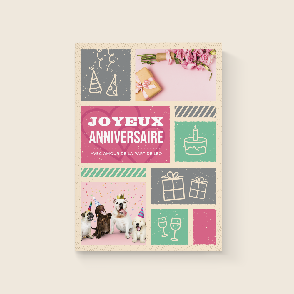 Pink Patchwork - Pensée comme un écrin graphique sobre, cette invitation met en avant la couleur dominante dans une tonalité contenue. La sobriété des marges et la précision des proportions assurent un cadre lisible et élégant. Nos illustrateurs ont voulu une esthétique contemporaine, droite et raffinée. Vous nous confiez votre texte ; nous le mettons en page, ajustons les nuances et ajoutons un logo discret si besoin. Diffusée uniquement en version digitale, elle atteint vos destinataires immédiatement. L’ensemble valorise la justesse et l’élégance discrète. Une correspondance premium, claire et intemporelle, qui transforme un simple message en geste raffiné.