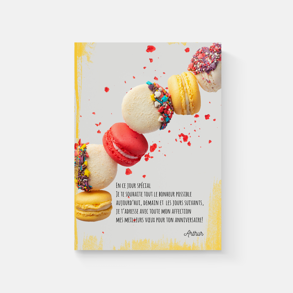 Birthday Cake Yellow - Le parti pris est celui d’une modernité discrète : teinte dominante nuancée, proportions régulières, respiration typographique soignée. L’ensemble compose une présence élégante qui accompagne vos mots sans les contraindre. Réalisée par nos illustrateurs, l’invitation privilégie l’harmonie générale et la qualité du détail. Nous assurons votre personnalisation : vous nous envoyez votre texte, nous le composons, ajustons la palette et ajoutons un logo discret si souhaité. Diffusée exclusivement au format numérique, elle atteint vos invités sans délai. Une correspondance premium, droite et fiable, faite pour vos annonces essentielles.