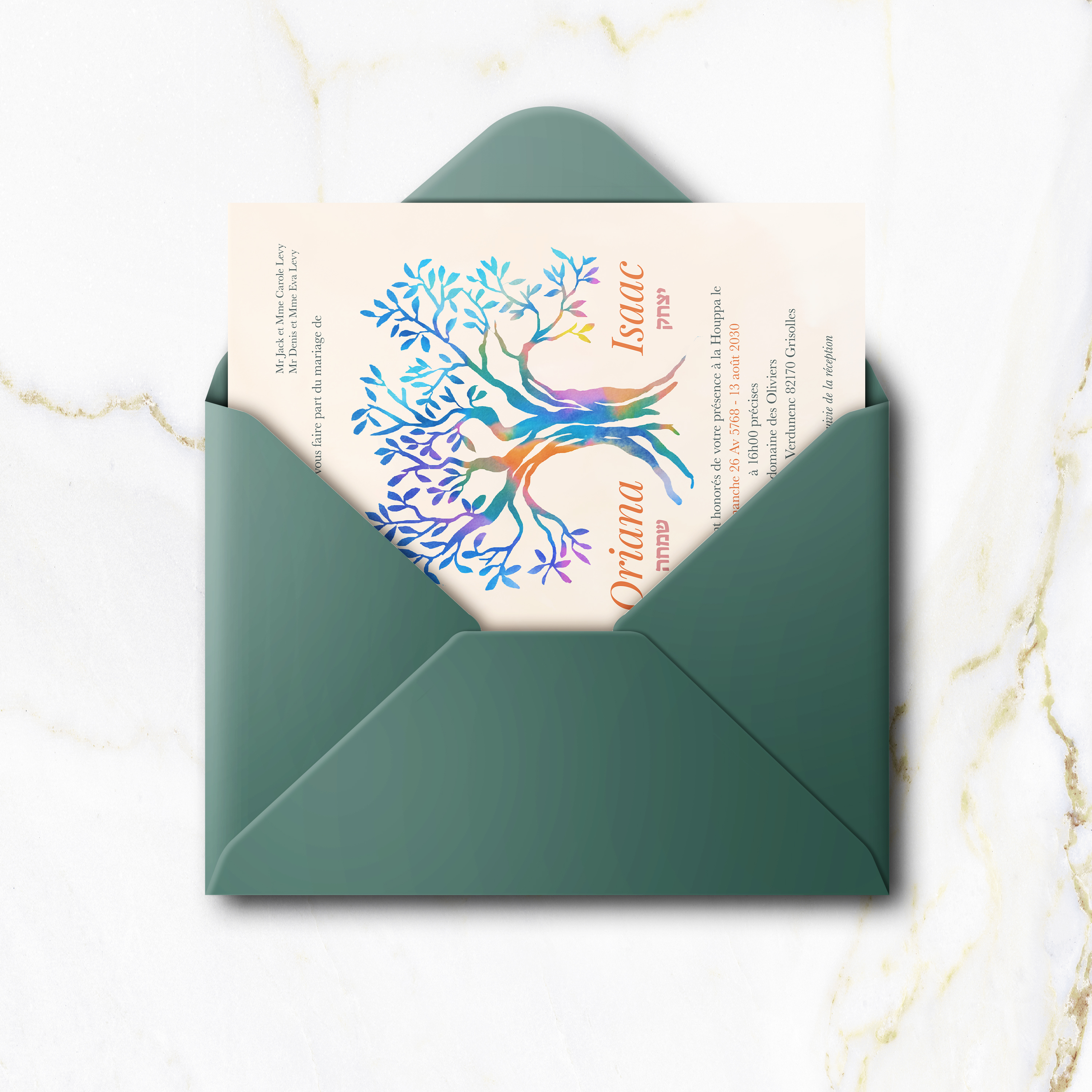Tree Of Life Colored - Cette invitation met en scène une dominante chromatique expressive, maîtrisée par une mise en page régulière et une typographie claire. Nos créateurs ont composé un cadre premium au service d’une annonce nette. Nous réalisons la personnalisation complète : vous nous transmettez votre texte, nous le mettons en page, ajustons la palette et ajoutons un logo discret si nécessaire. Entièrement digitale, elle atteint vos invités sans délai. Chaque choix – hiérarchie, proportions, respiration des blancs – a été pensé pour une élégance durable. Une correspondance contemporaine, sobre et raffinée.