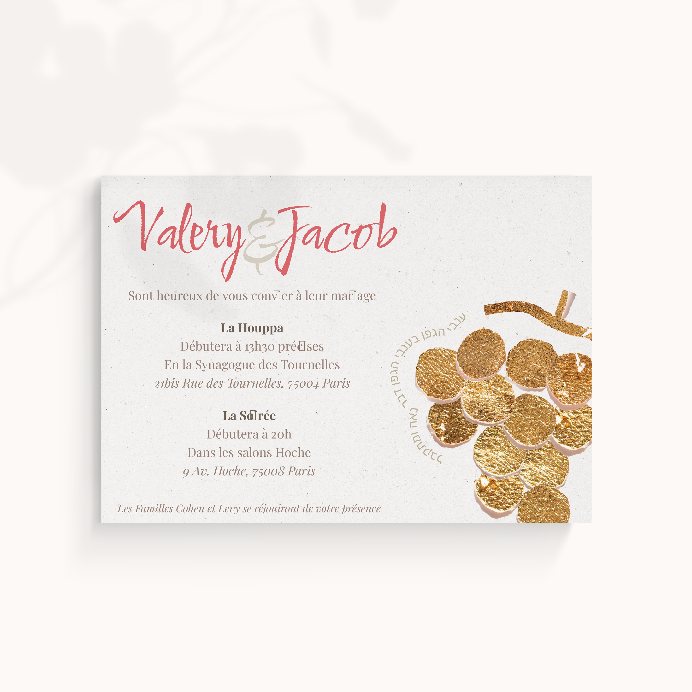 Grape Juice - Cette invitation met en lumière la rigueur élégante : une couleur dominante claire, des marges régulières, une typographie posée. Nos créateurs ont conçu un modèle premium qui valorise sobriété et équilibre. Nous assurons la personnalisation : intégration du texte, harmonisation des teintes, ajout discret d’un logo. Diffusée exclusivement au format digital, elle atteint vos invités immédiatement. Chaque choix – cadence, proportions, alignements – a été pensé pour garantir fluidité et justesse. Une correspondance contemporaine, sobre et raffinée.