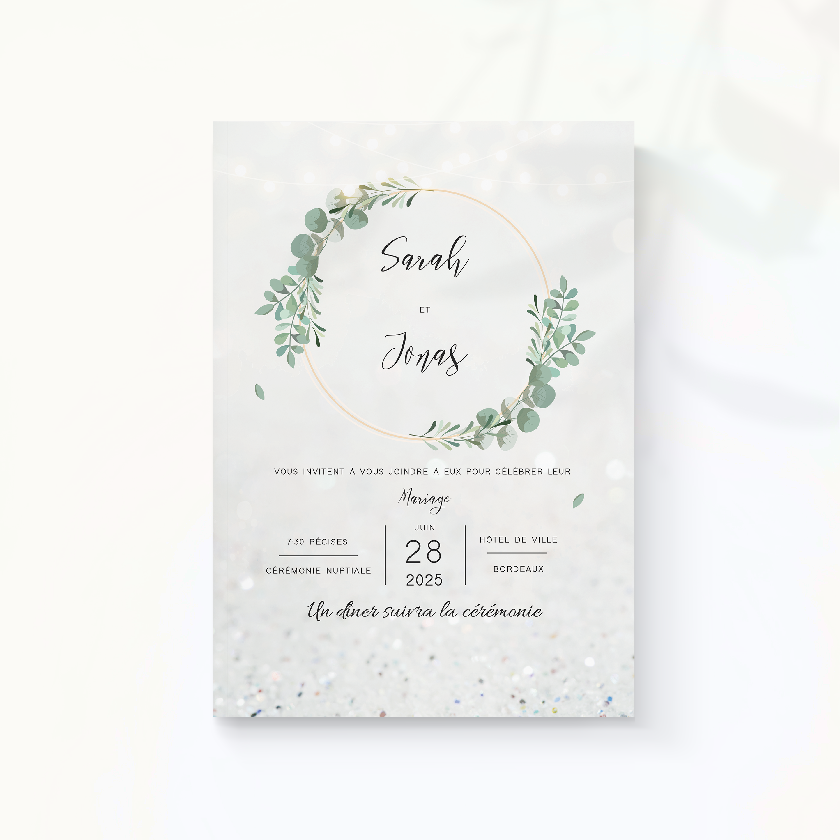 Light String - Ce modèle exprime la force tranquille de la couleur dominante, mise en valeur par une structure simple et des contrastes discrets. L’ensemble installe un climat moderne et raffiné qui met vos mots au centre. Imaginée par nos illustrateurs, cette invitation se distingue par la retenue et la justesse des choix graphiques. Nous intégrons votre texte avec précision, harmonisons les nuances et ajoutons un logo discret si besoin. Diffusée exclusivement en digital, elle rejoint vos invités sans délai. Chaque élément – marges, interlignes, hiérarchie – a été étudié pour offrir lisibilité et équilibre. Une correspondance premium, sobre et élégante, qui s’adapte à toutes vos annonces.