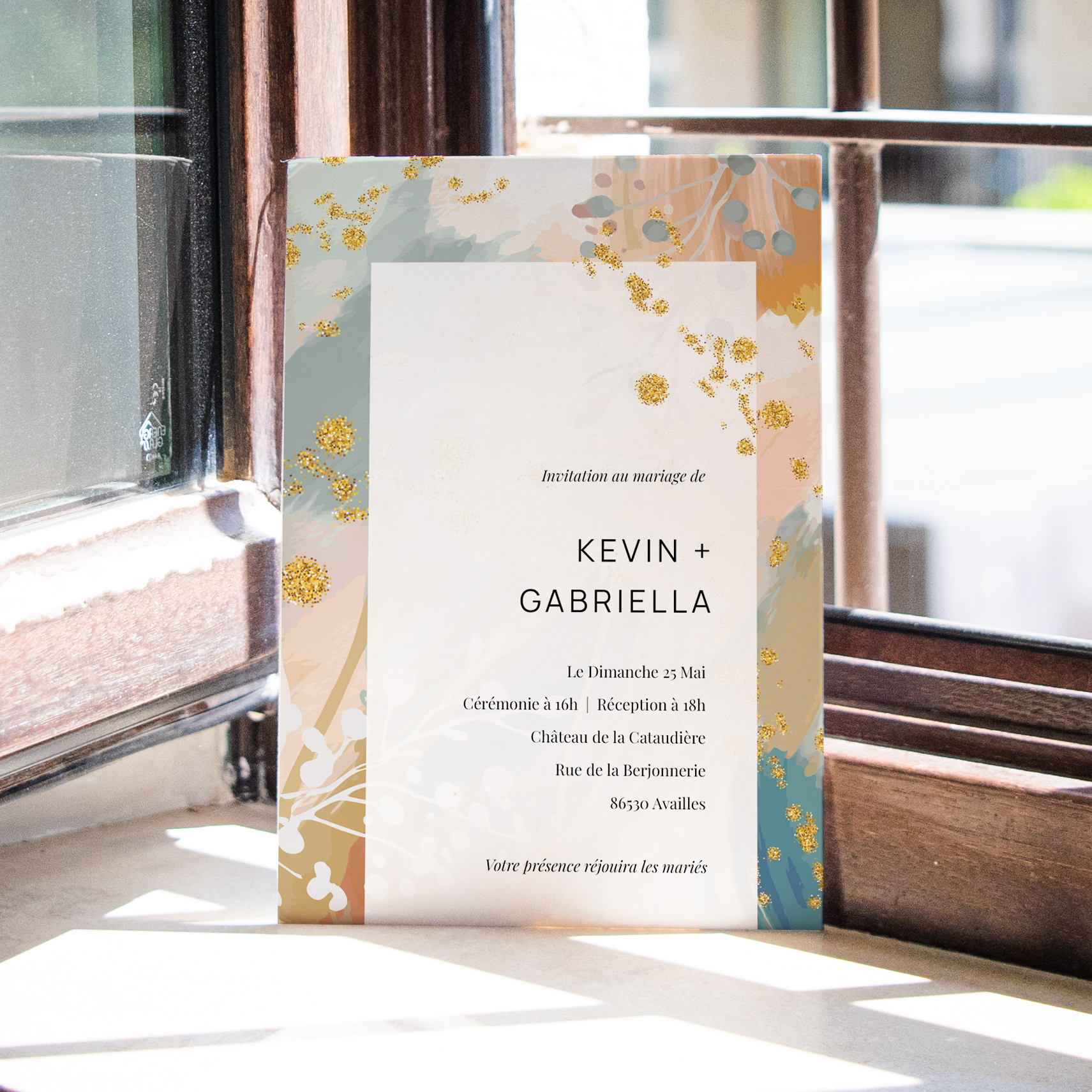 Golden Powder - Cette invitation affirme une sobriété élégante : couleur dominante claire, marges équilibrées, typographie précise. Nos créateurs ont façonné une esthétique premium qui magnifie la mesure. Nous prenons en charge la personnalisation : vous nous confiez le texte, nous l’intégrons, ajustons les nuances et ajoutons un logo discret. 100% digitale, elle atteint vos invités instantanément. Chaque choix – cadence, alignements, marges – a été pensé pour préserver fluidité et raffinement. Une correspondance contemporaine, simple et durable.