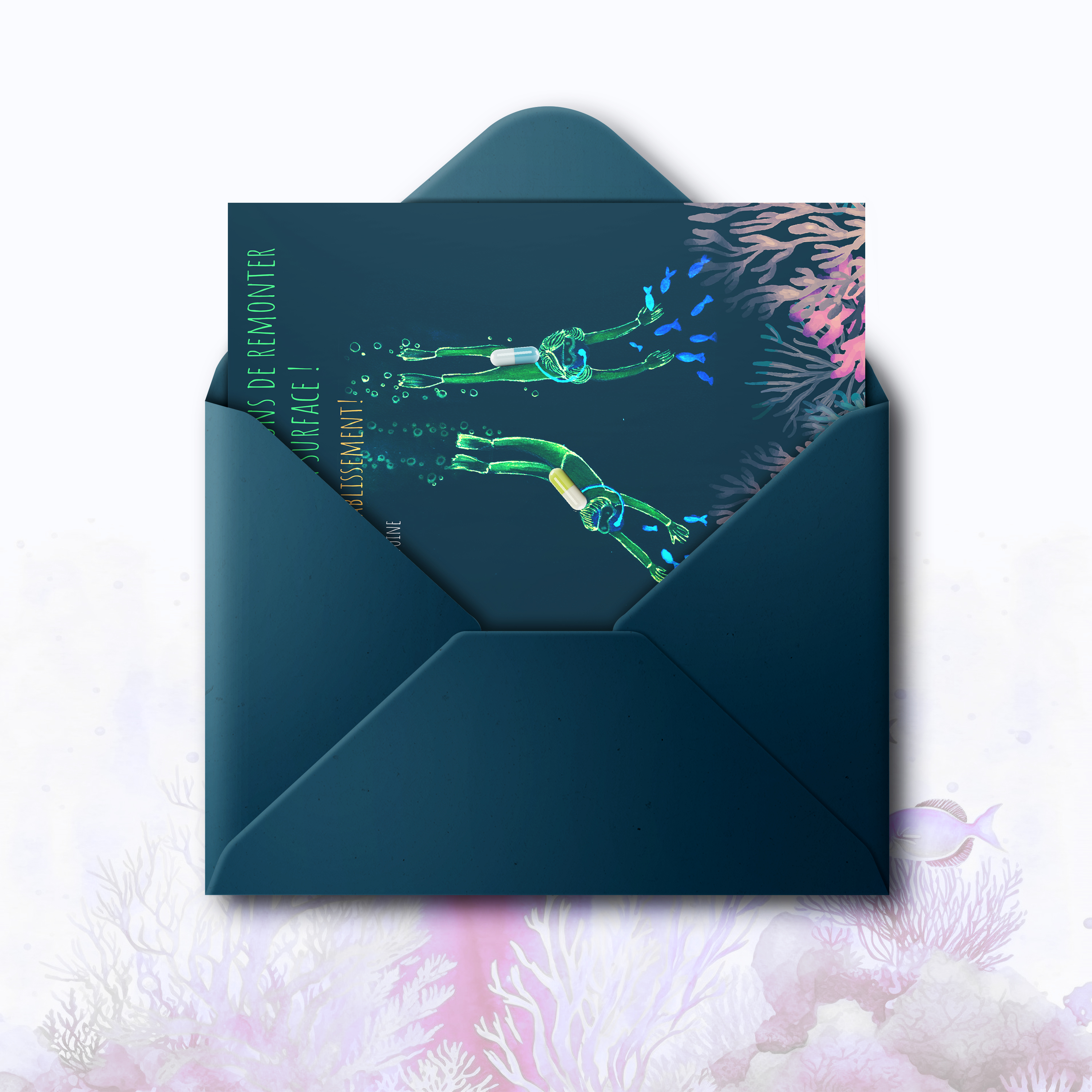 Divers Underwater - Cette invitation met en avant une rigueur contemporaine : dominante chromatique affirmée, proportions régulières, typographie nette. Nos créateurs ont choisi une esthétique premium qui reflète cohérence et justesse. Nous assurons la personnalisation complète : intégration du texte, réglage des teintes, ajout discret d’un logo. 100% digitale, elle atteint vos invités immédiatement. Chaque détail – cadence, hiérarchie, marges – a été pensé pour garantir fluidité et élégance. Une correspondance moderne, fiable et raffinée.