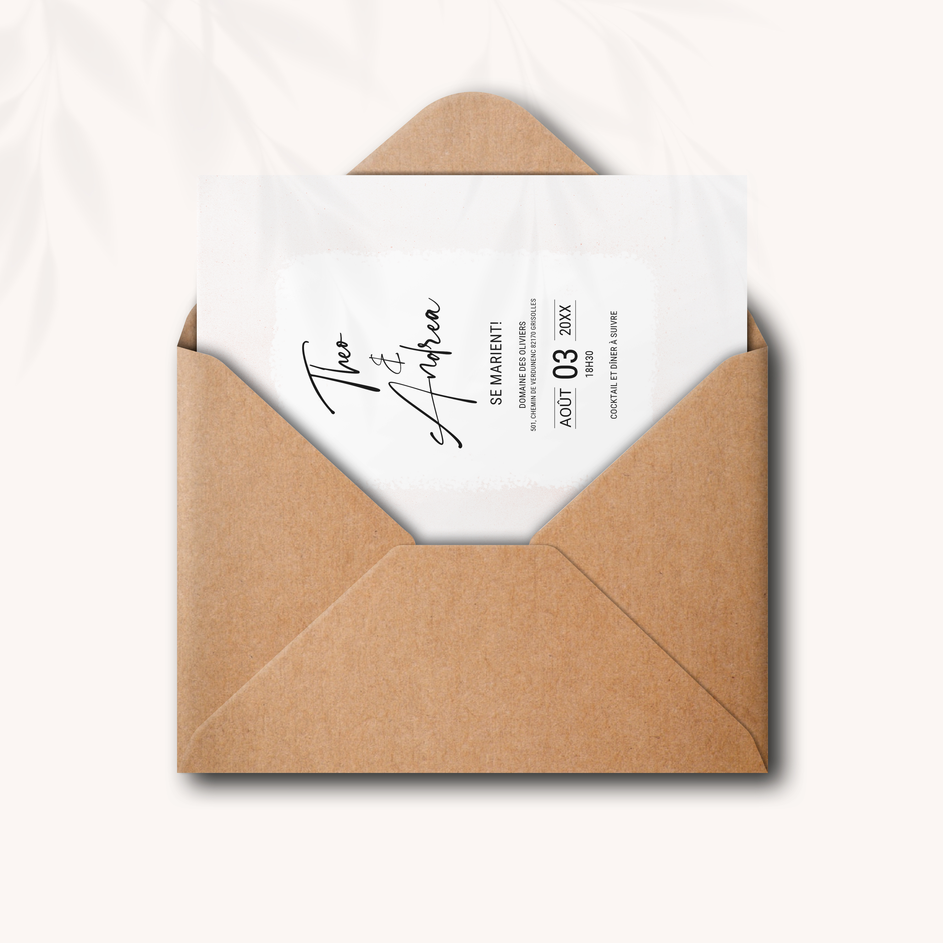 Aqua-Orange - Cette invitation affirme une modernité sereine : couleur dominante douce, structure régulière, typographie nette. Nos créateurs ont composé une esthétique premium qui privilégie la clarté sans surjeu. Nous assurons la personnalisation complète : vous nous transmettez le texte, nous le mettons en page, ajustons la palette et ajoutons un logo discret. Diffusée exclusivement en numérique, elle atteint vos invités instantanément. Chaque détail – cadence, alignements, marges – a été pensé pour préserver fluidité et justesse. Une correspondance contemporaine, fiable et élégante.